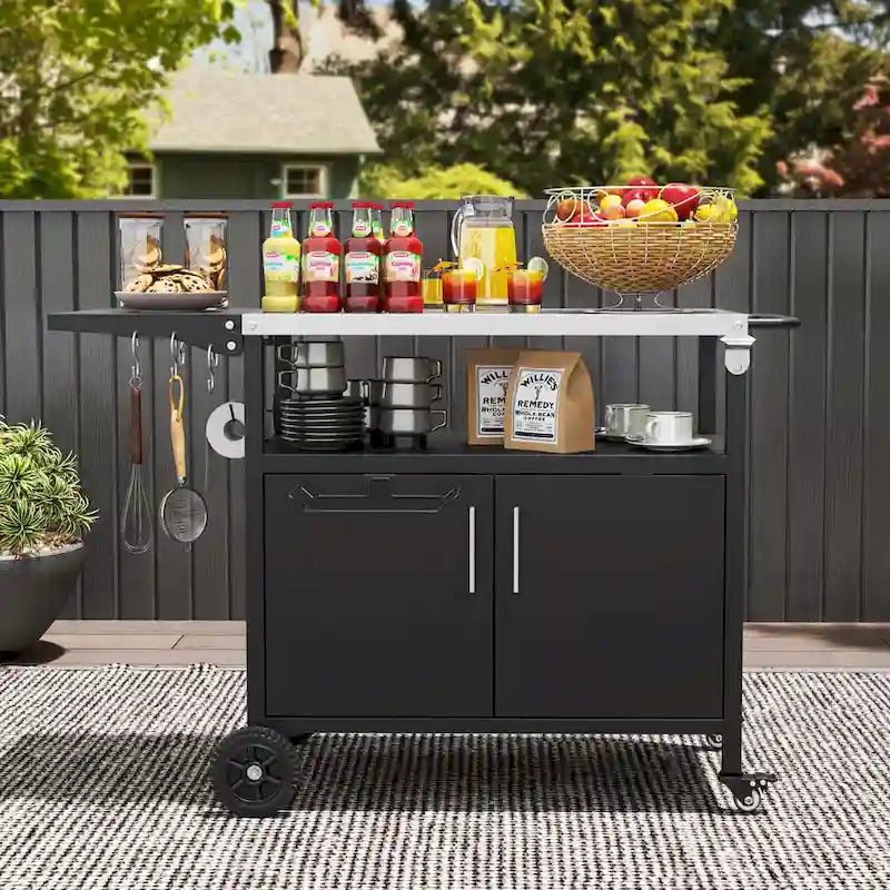 Outdoor Grill Cart with Storage, Kitchen Island