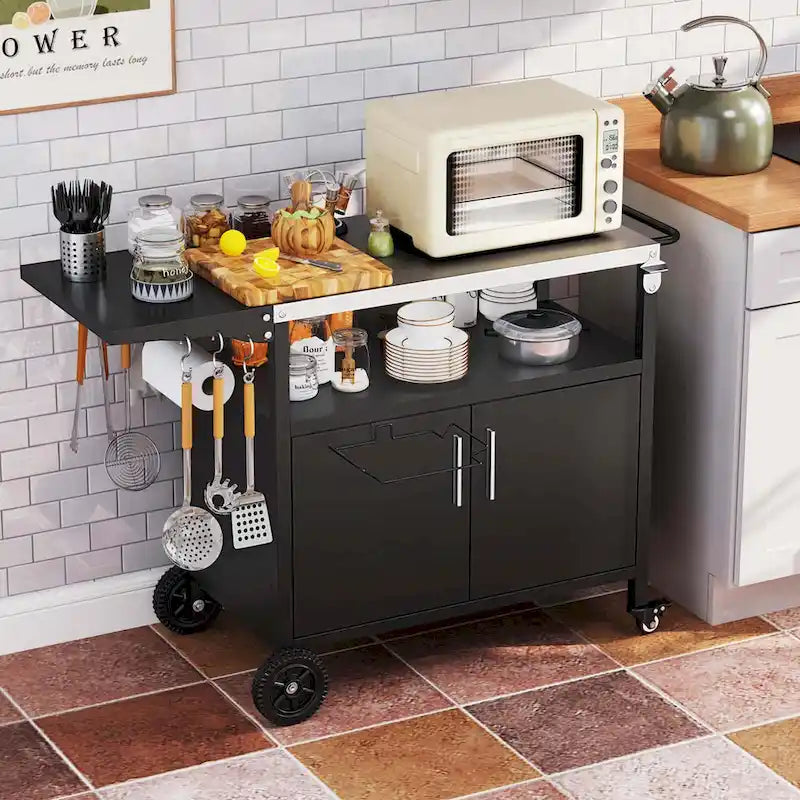 Outdoor Grill Cart with Storage, Kitchen Island