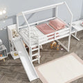 Twin Wood Loft Bed with Slide, Storage Shelves, Light, and Trundle