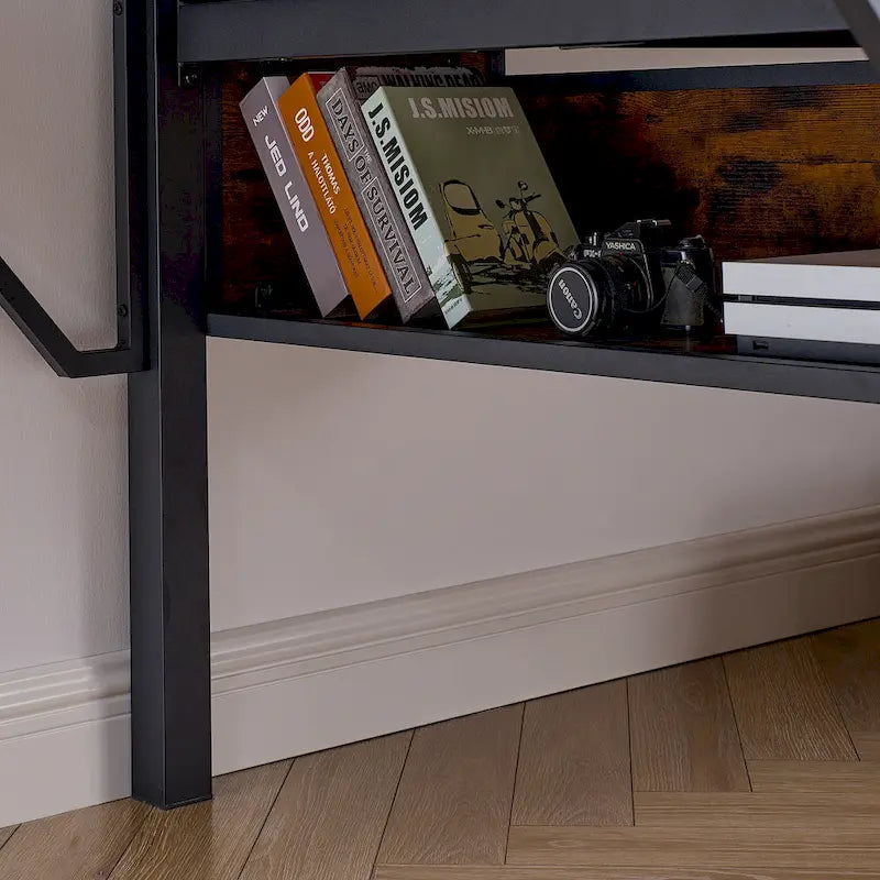 Twin Metal Loft Bed with Desk, LED Lights, Shelves, and Storage Bags