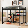 Full Metal Loft Bed with Desk, Whiteboard, and Shelves