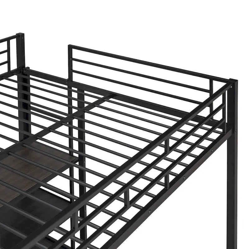 Full Metal Loft Bed with Desk, Whiteboard, and Shelves
