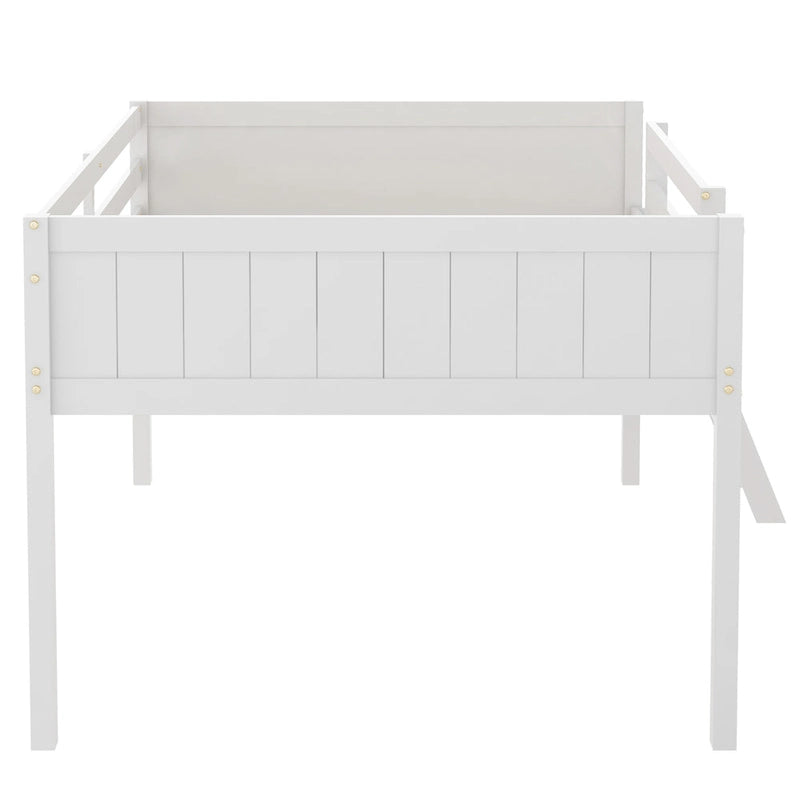 Low Loft Bed with Ladder & Fence Baffle