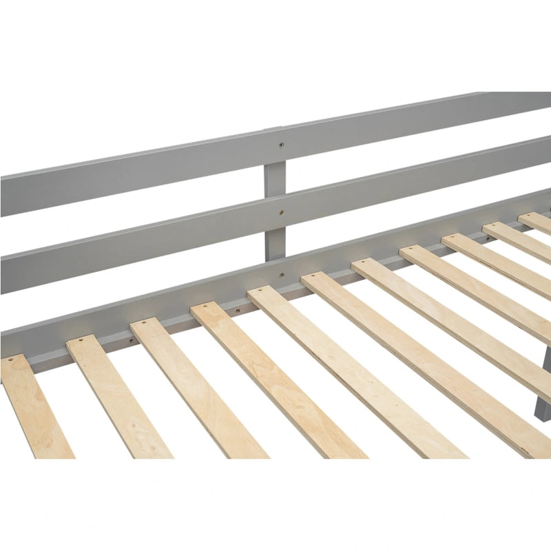 Low Loft Bed with Ladder and Fence