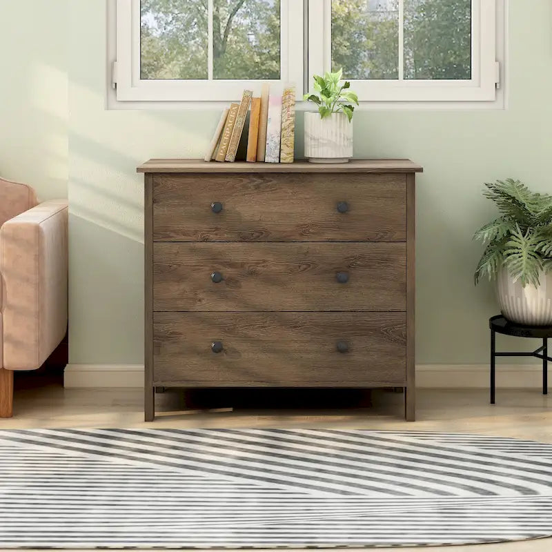Rustic Walnut Storage Dresser, 3 or 6 Drawers