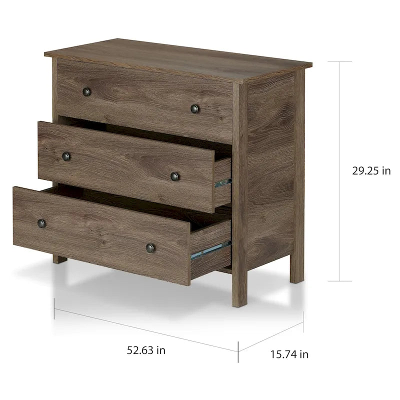 Rustic Walnut Storage Dresser, 3 or 6 Drawers