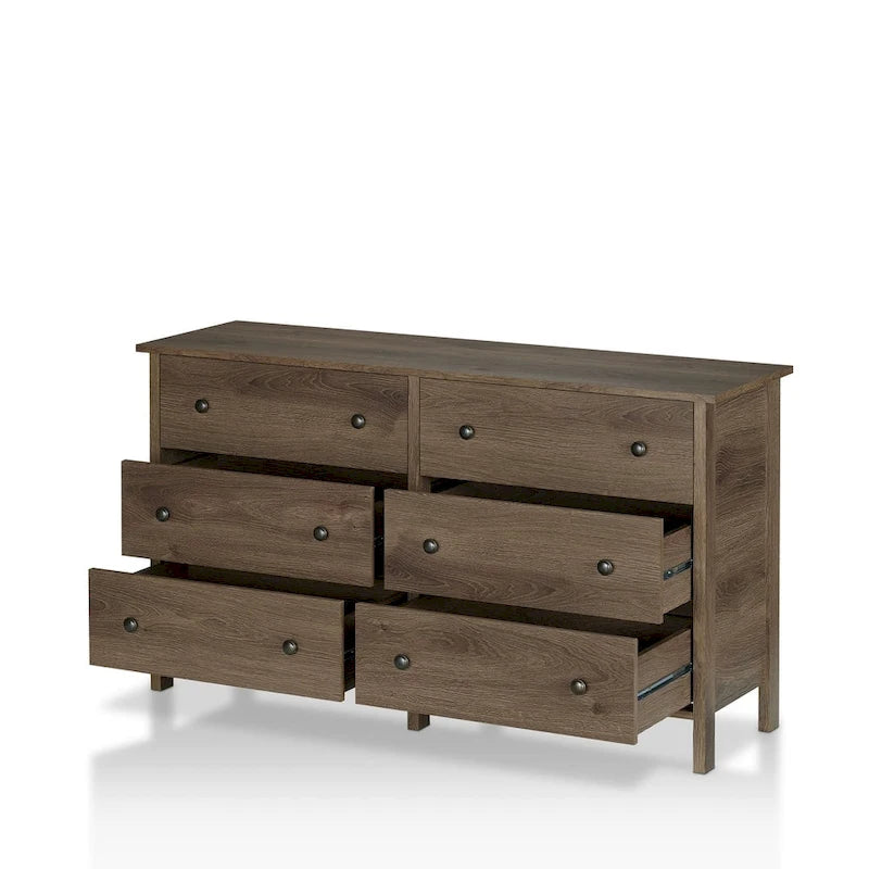 Rustic Walnut Storage Dresser, 3 or 6 Drawers