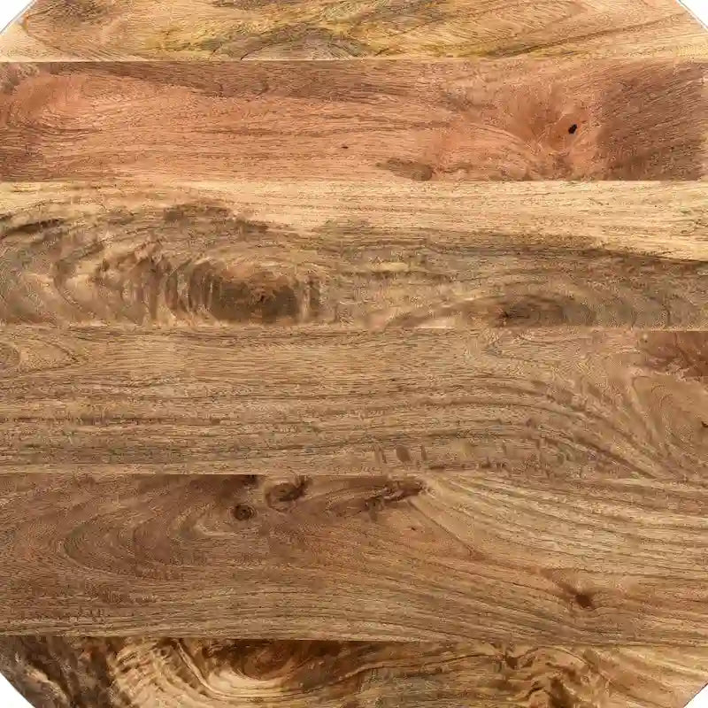 Round Mango Wood Coffee Table, Dark Brown