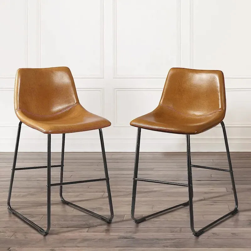 Bar Stools with Back, PU Leather, Footrest, 18/26/30 Inch