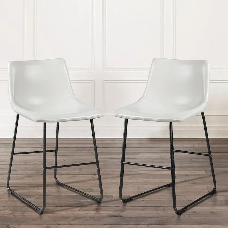 Bar Stools with Back, PU Leather, Footrest, 18/26/30 Inch