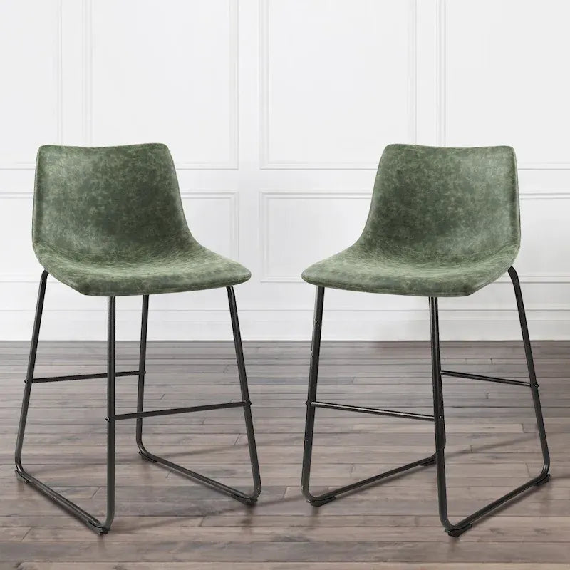 Bar Stools with Back, PU Leather, Footrest, 18/26/30 Inch