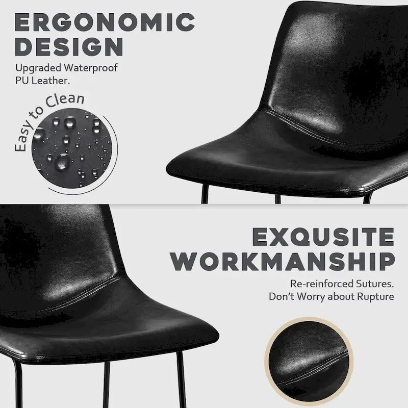 Bar Stools with Back, PU Leather, Footrest, 18/26/30 Inch