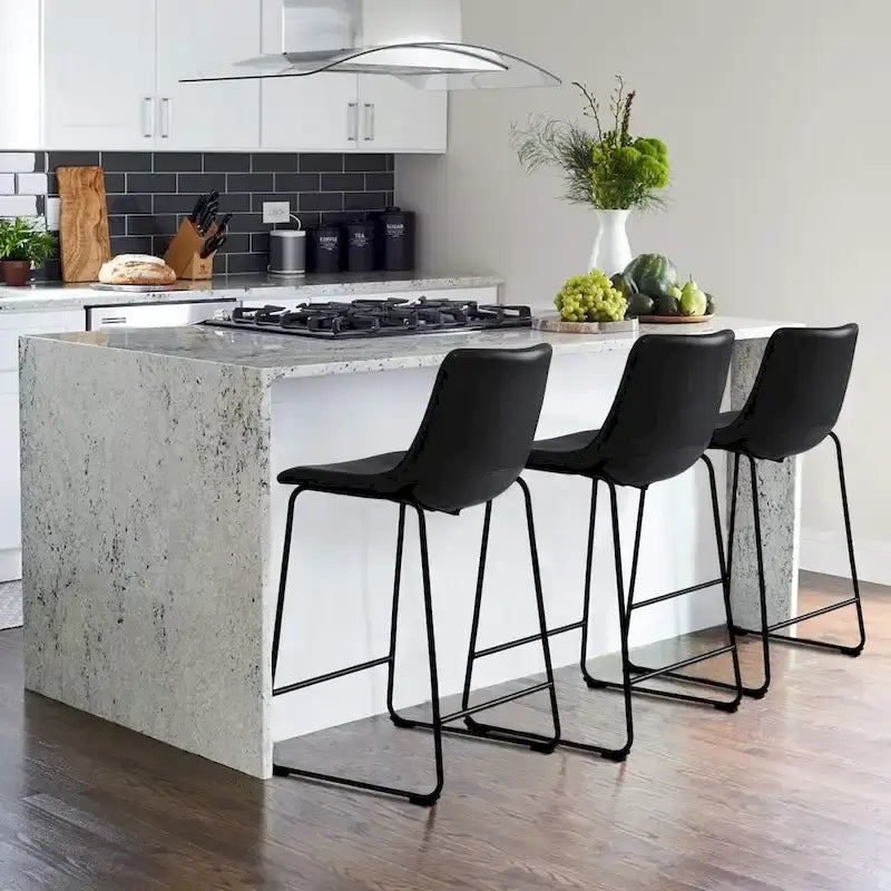 Bar Stools with Back, PU Leather, Footrest, 18/26/30 Inch