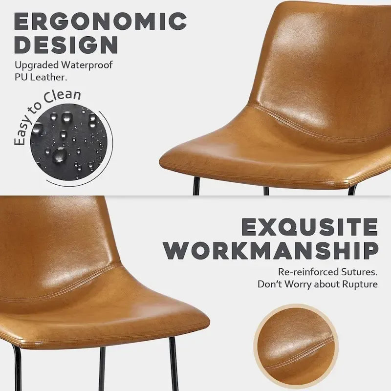 Bar Stools with Back, PU Leather, Footrest, 18/26/30 Inch