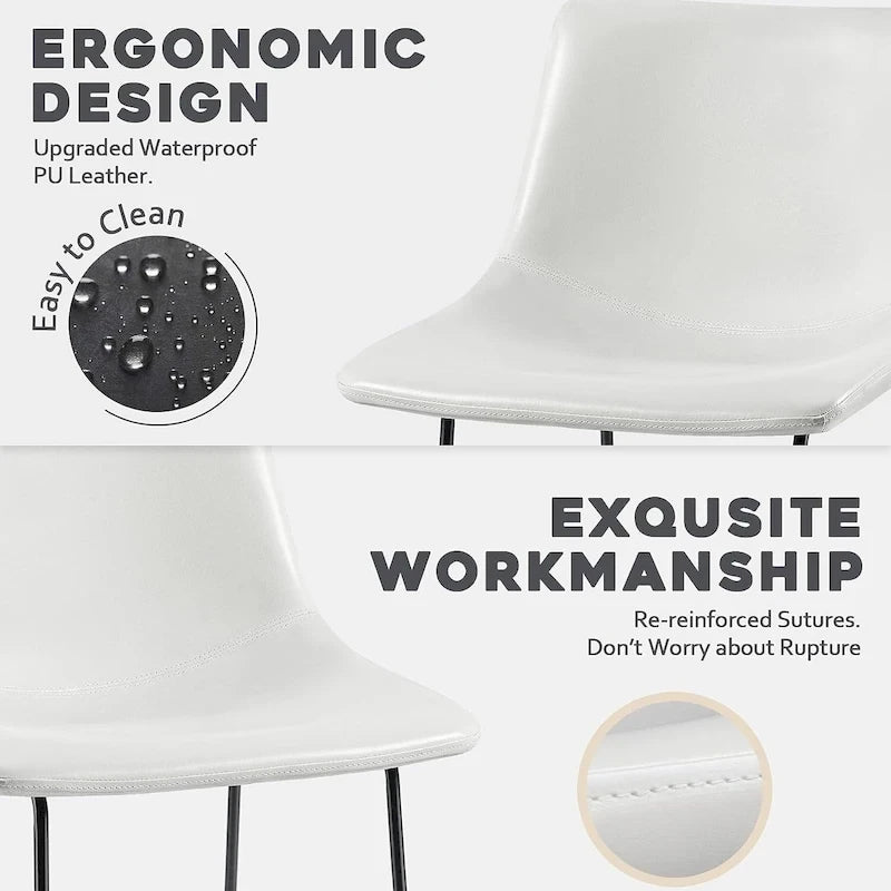 Bar Stools with Back, PU Leather, Footrest, 18/26/30 Inch