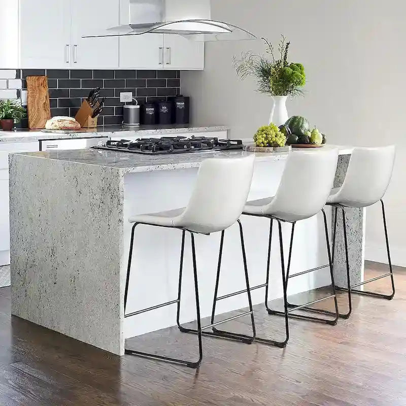 Bar Stools with Back, PU Leather, Footrest, 18/26/30 Inch
