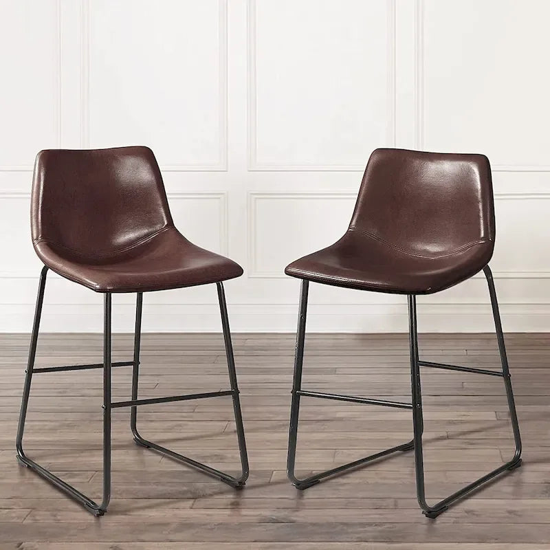 Bar Stools with Back, PU Leather, Footrest, 18/26/30 Inch