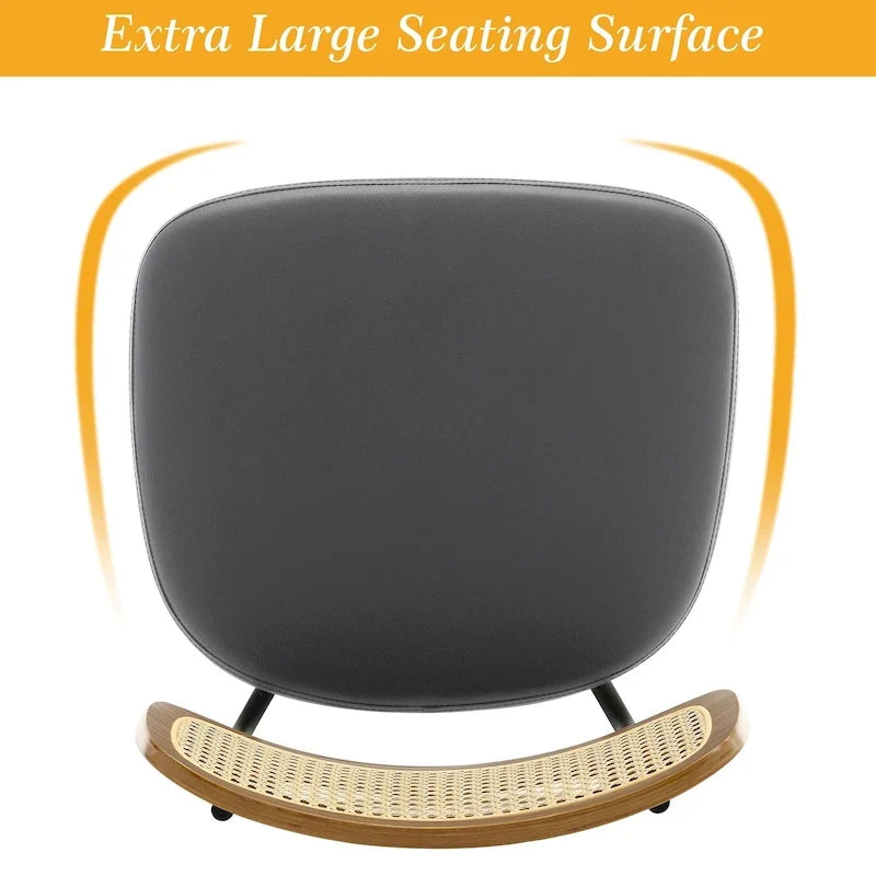 Swivel Bar Stools with Bentwood Legs, PU Leather, 26/29 Inch