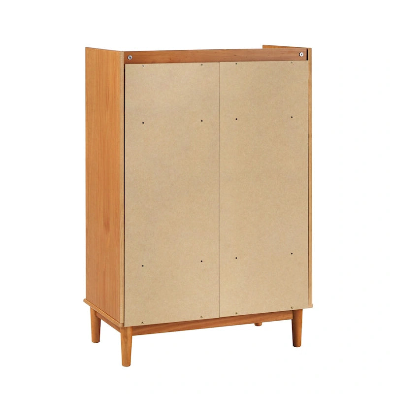 Modern Gallery Top Solid Pine Wood Chest, 6 Drawers