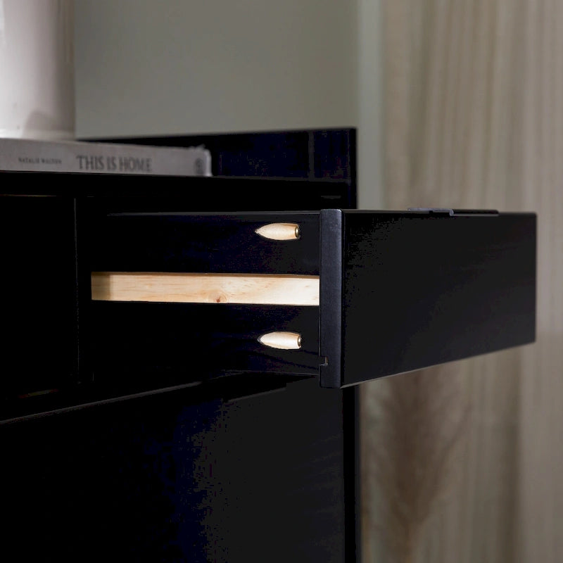 Modern Gallery Top Solid Pine Wood Chest, 6 Drawers