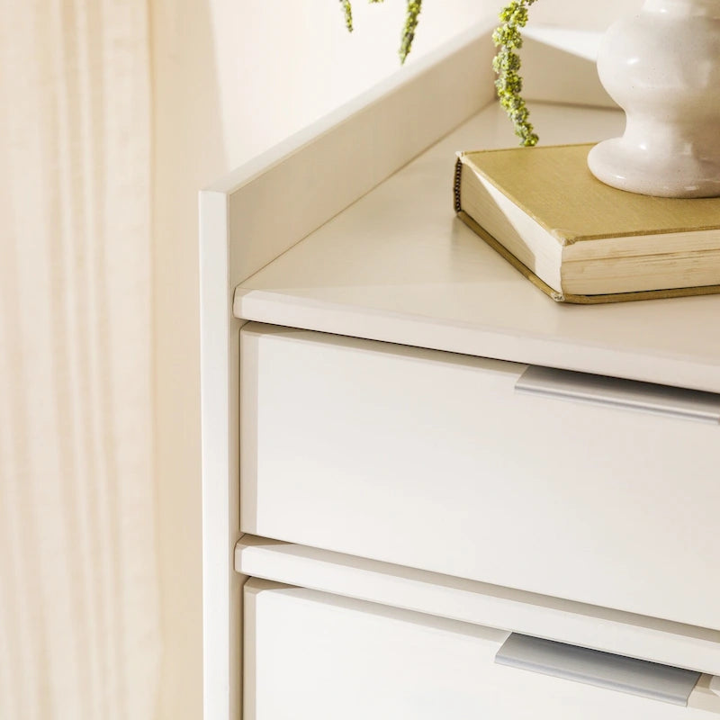 Modern Gallery Top Solid Pine Wood Chest, 6 Drawers