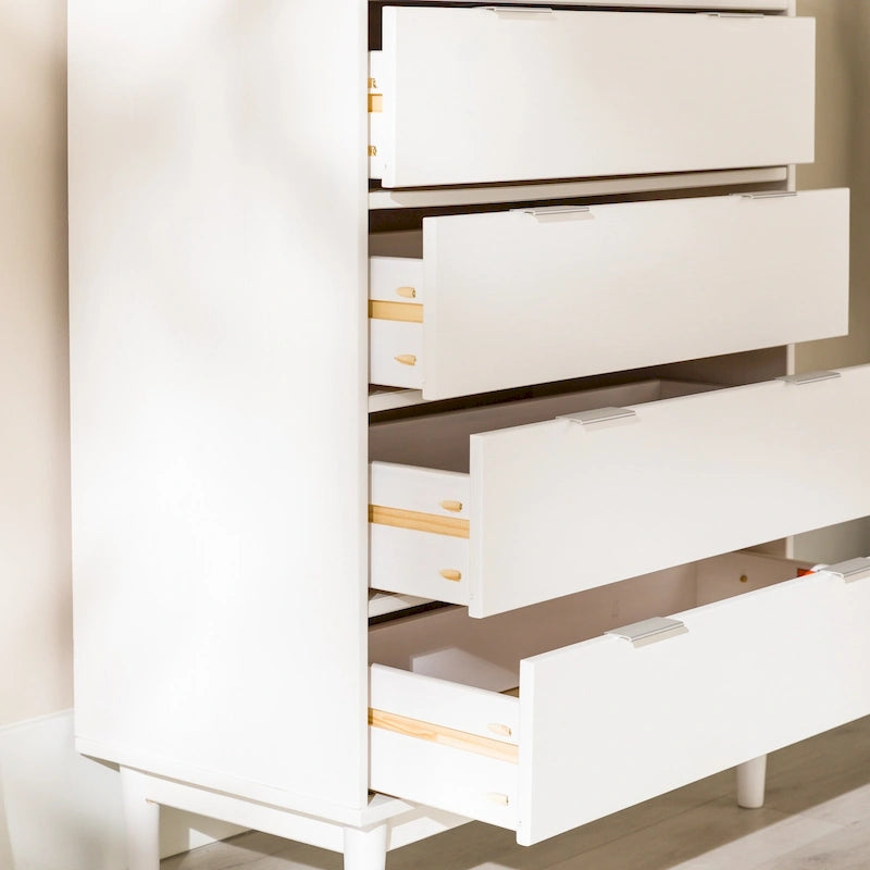 Modern Gallery Top Solid Pine Wood Chest, 6 Drawers