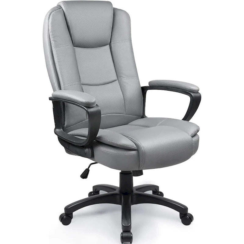High Back Executive Office Chair, Ergonomic, Leather, 400 lbs