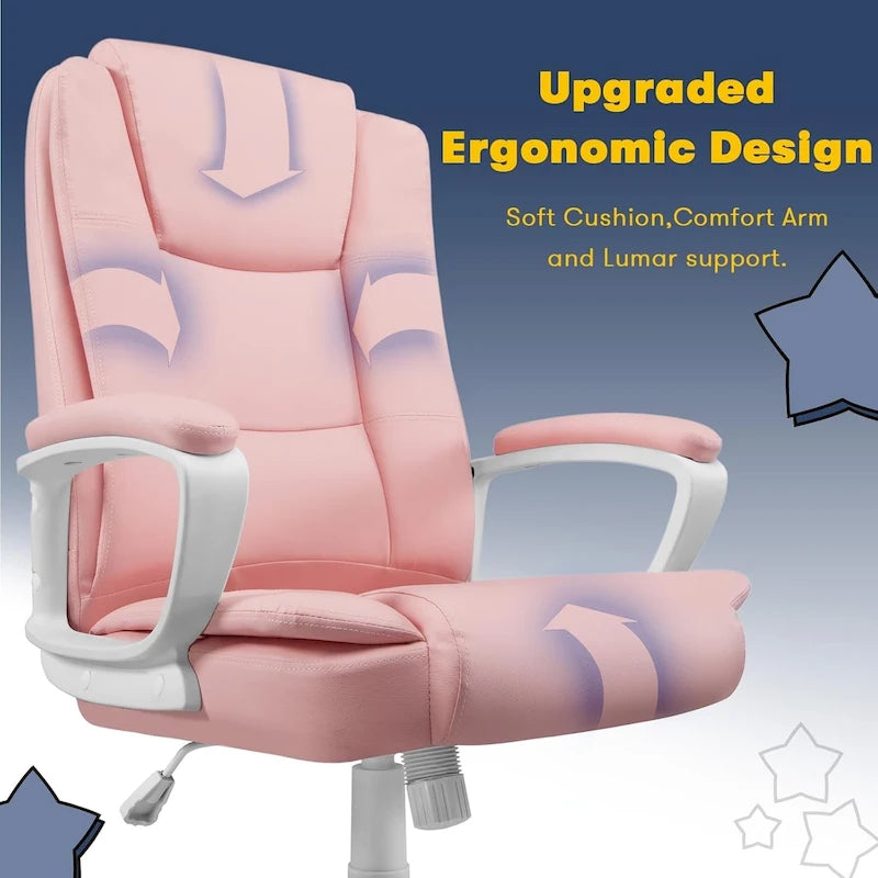 High Back Executive Office Chair, Ergonomic, Leather, 400 lbs