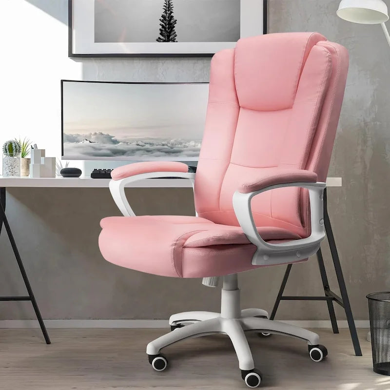 High Back Executive Office Chair, Ergonomic, Leather, 400 lbs