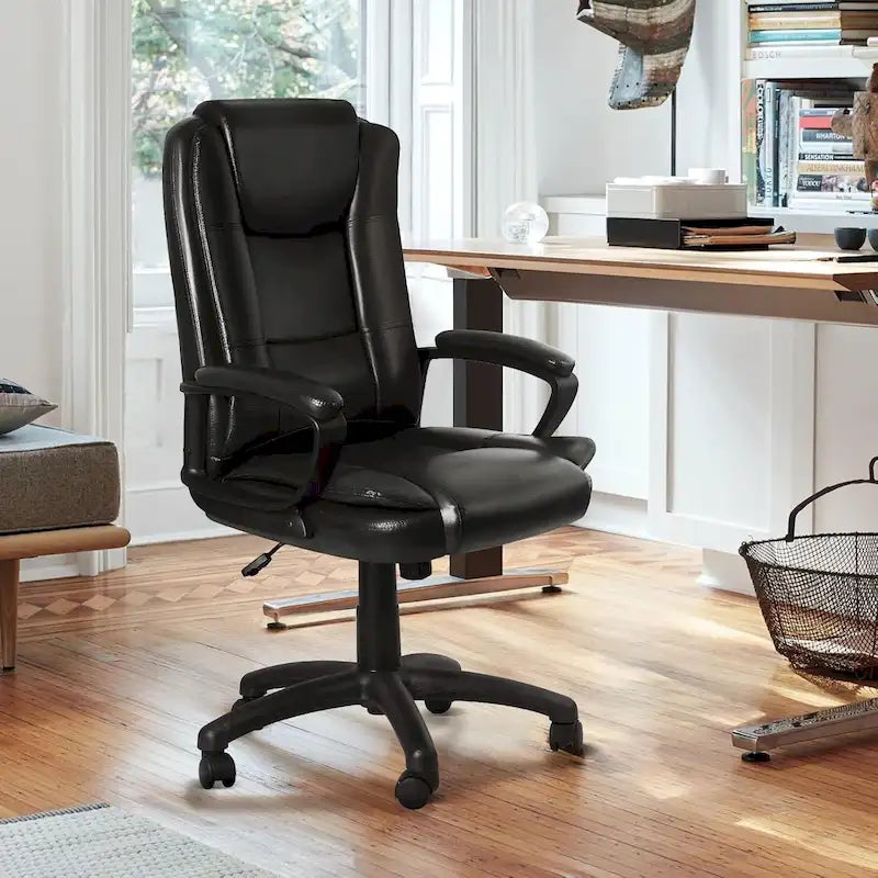 High Back Executive Office Chair, Ergonomic, Leather, 400 lbs