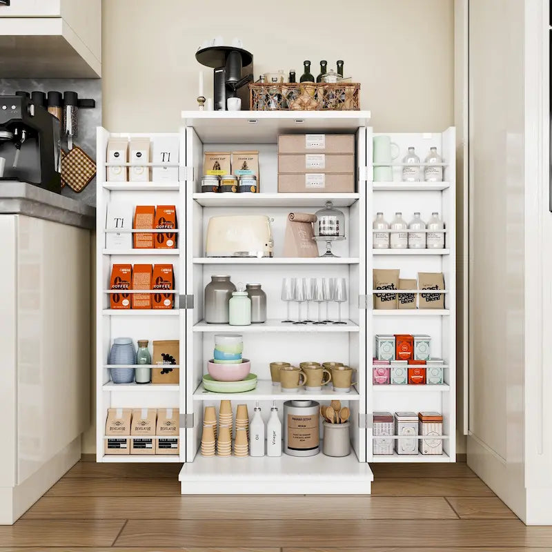 47-Inch Pantry Cabinet, Wooden Kitchen Storage Cabinet