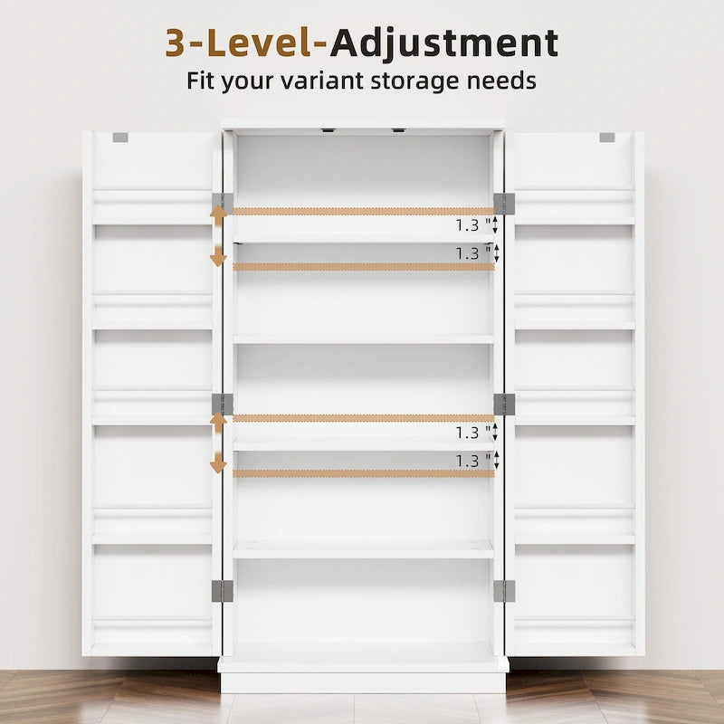 47-Inch Pantry Cabinet, Wooden Kitchen Storage Cabinet