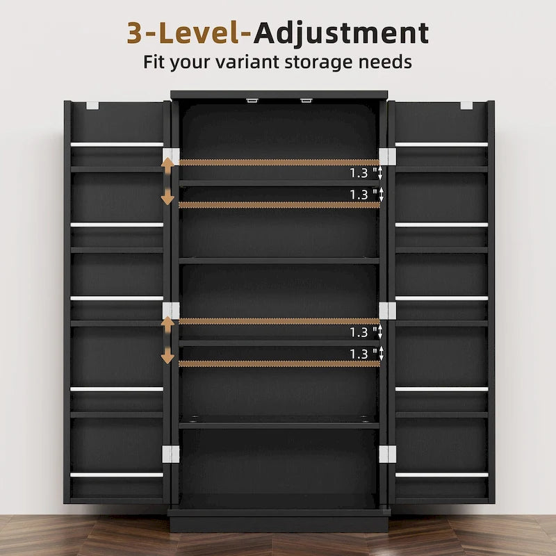 47-Inch Pantry Cabinet, Wooden Kitchen Storage Cabinet