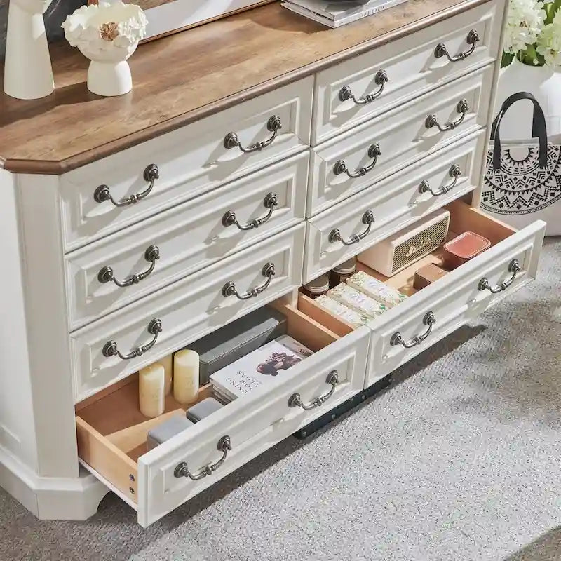 Farmhouse Drawers Dresser, Wood Chest of Drawers, Dressers Organizer