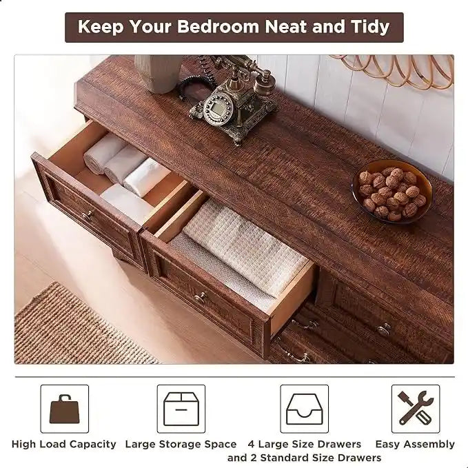 Farmhouse Drawers Dresser, Wood Chest of Drawers, Dressers Organizer