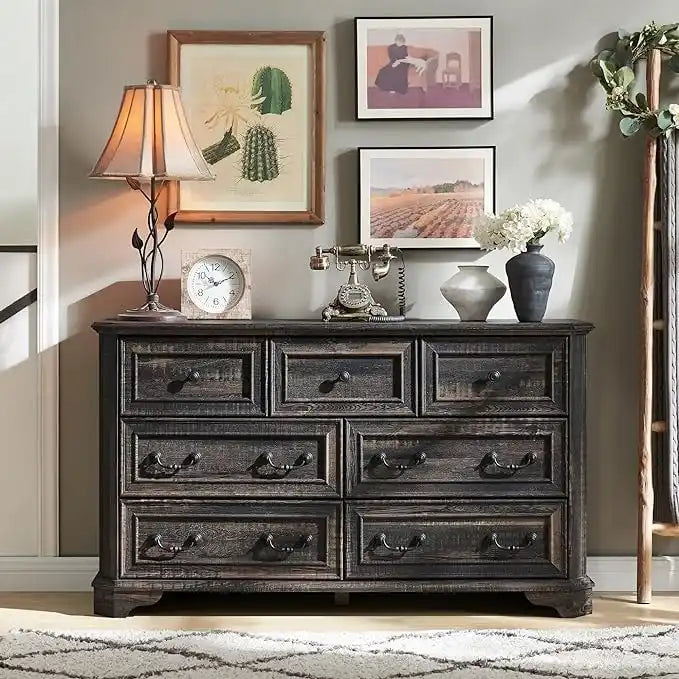 Farmhouse Drawers Dresser, Wood Chest of Drawers, Dressers Organizer