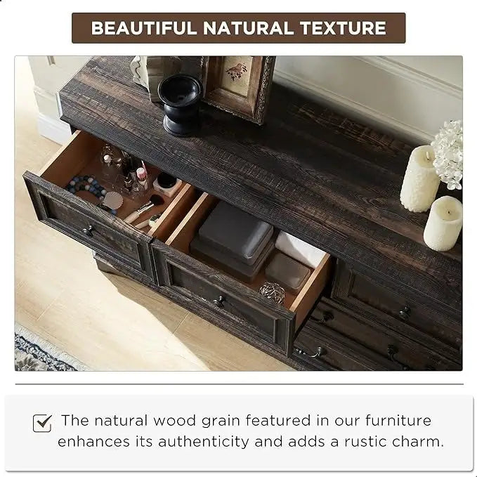 Farmhouse Drawers Dresser, Wood Chest of Drawers, Dressers Organizer