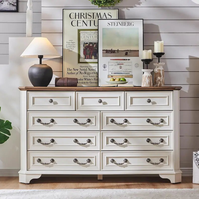 Farmhouse Drawers Dresser, Wood Chest of Drawers, Dressers Organizer