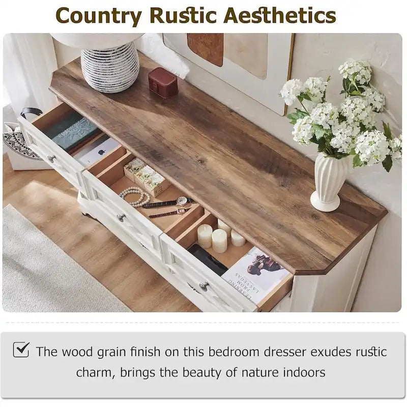 Farmhouse Drawers Dresser, Wood Chest of Drawers, Dressers Organizer